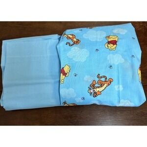 Vintage Disney Winnie the Pooh & Tigger Crib Sheets Flat & Fitted 2 PC Made USA